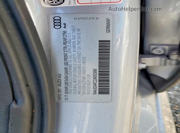WAUG3AFC2JN052888 2018 AUDI A6 Серебряный Вид подкапотного пространства