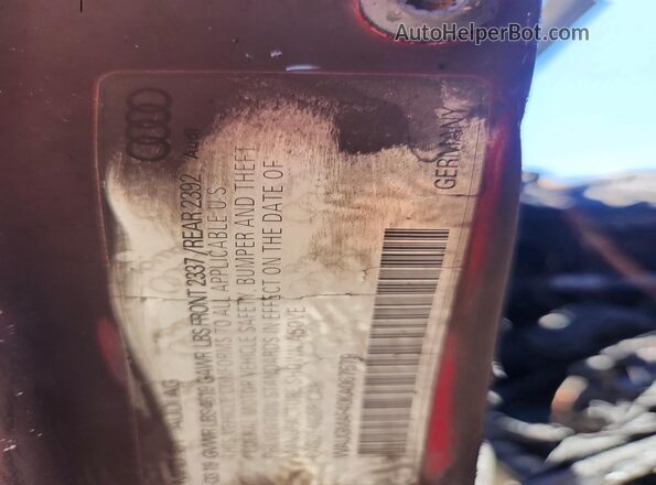 WAUGMAF40KA067579 2019 AUDI A4 Burgundy Engine compartment view