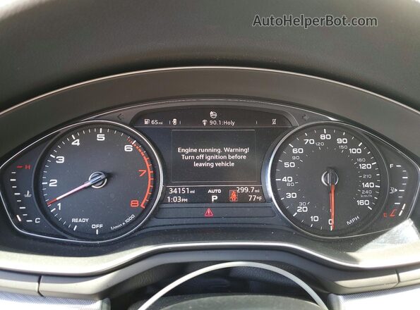 WAUGMAF45KA019866 2019 AUDI A4 White Вид щитка приладів