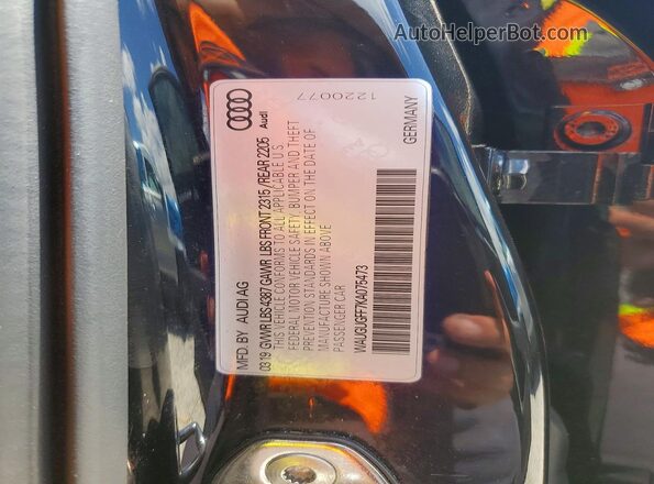 WAUGUGFF7KA075473 2019 AUDI A3 Black Вид підкапотного простору