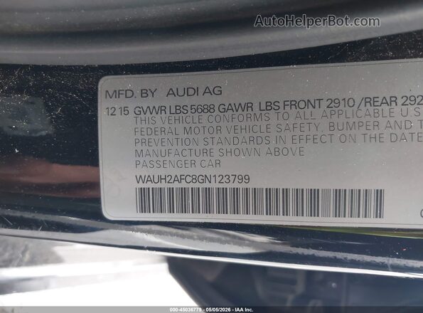 WAUH2AFC8GN123799 2016 AUDI S6 Черный Вид подкапотного пространства