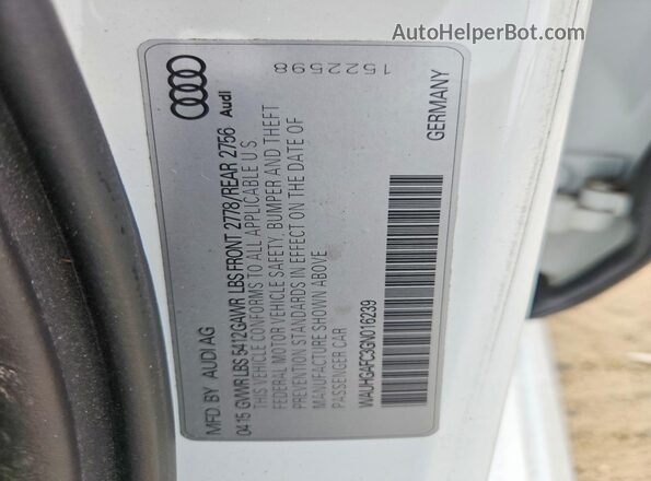 WAUHGAFC3GN016239 2016 AUDI A6 Белый Вид подкапотного пространства