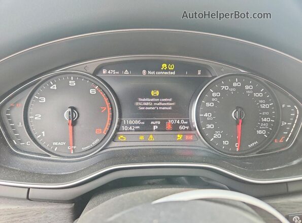 WAULMAF40JN010448 2018 AUDI A4 Серый Вид щитка приборов