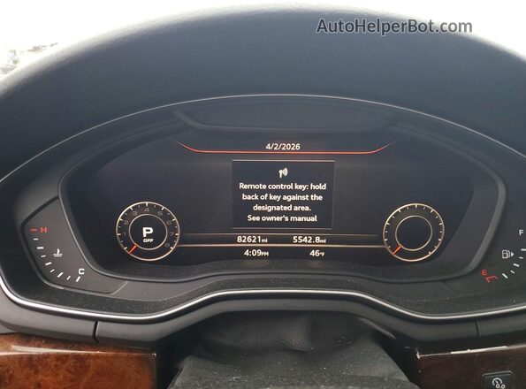 WAULMAF47JA213098 2018 AUDI A4 Черный Вид щитка приборов
