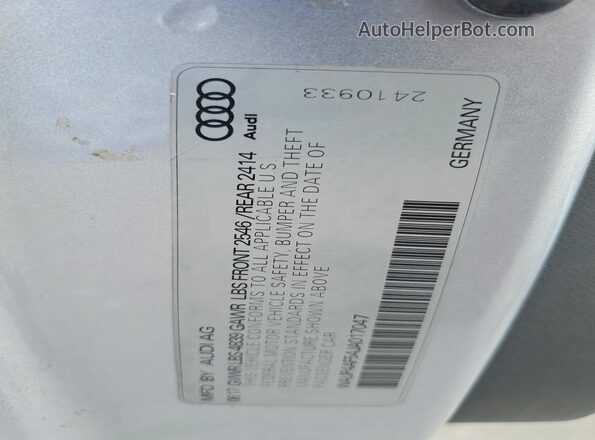 WAUP4AF54JA017047 2018 AUDI S5 Silver Շարժիչի բաժամունքի տեսք