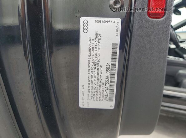 WAUPNAF55JA005034 2018 AUDI A5 Черный Вид подкапотного пространства