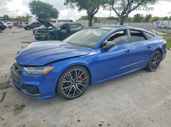 WAUSFBF2XMN072499 2021 AUDI S7 Blue Առջևի ձախ երեք քառորդ տեսարան