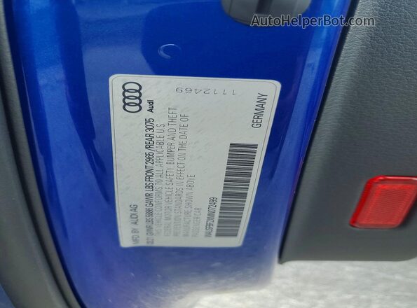 WAUSFBF2XMN072499 2021 AUDI S7 Blue Շարժիչի բաժամունքի տեսք
