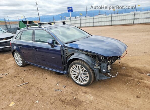 WAUSPBFF9JA055793 2018 AUDI A3 Синий Передняя правая четверть