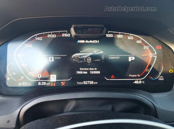 WBA13AR01MCG38217 2021 BMW M4 Синий Вид щитка приборов