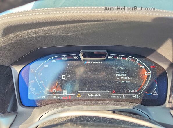 WBA13AW09NFN20689 2022 BMW M4 Green Widok zestawu wskaźników