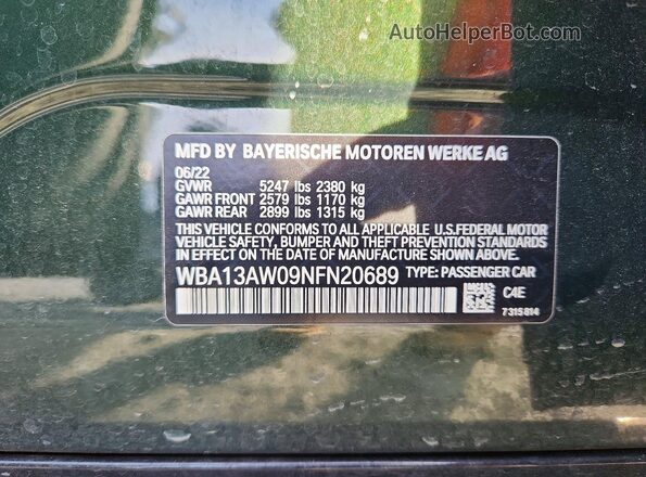 WBA13AW09NFN20689 2022 BMW M4 Green Widok komory silnika