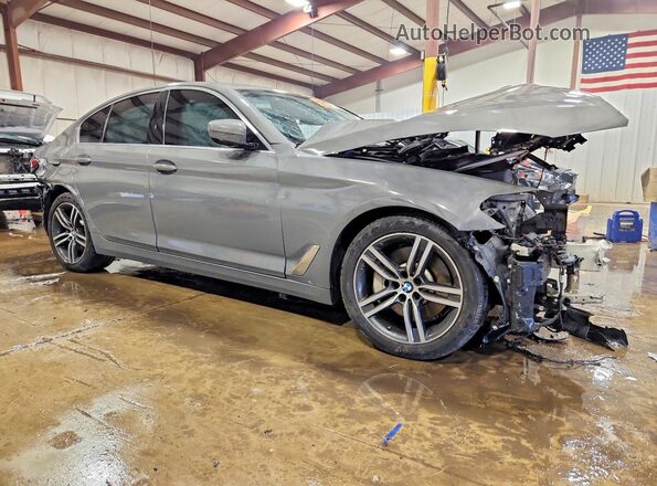 WBA13BJ09MWW96802 2021 BMW 5 SERIES Серый Передняя правая четверть