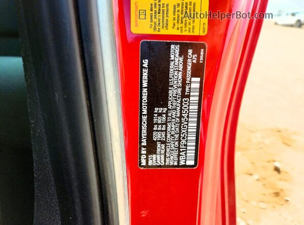 WBA1F9C5XGV545003 2016 BMW OTHER Красный Вид подкапотного пространства