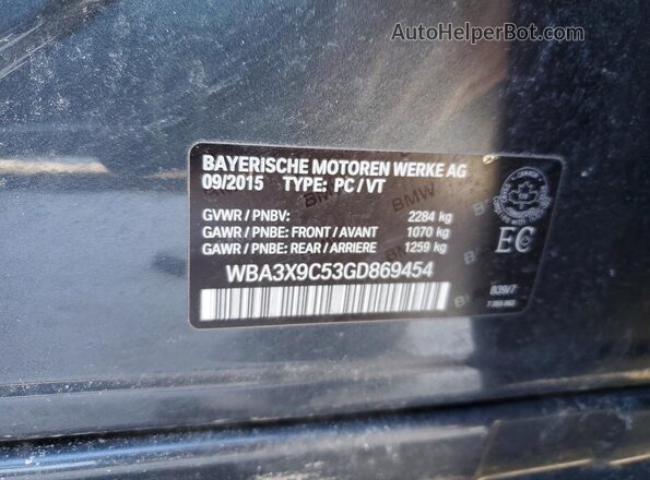 WBA3X9C53GD869454 2016 BMW OTHER Black VIN sticker view