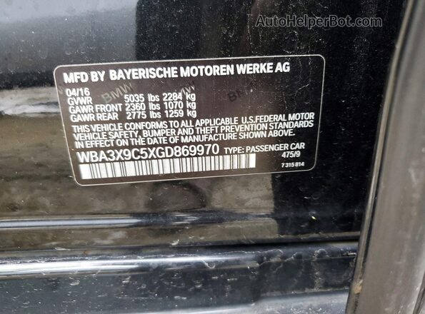 WBA3X9C5XGD869970 2016 BMW OTHER Black Engine compartment view