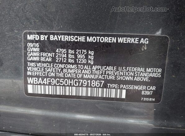 WBA4F9C50HG791867 2017 BMW OTHER Gray Widok komory silnika