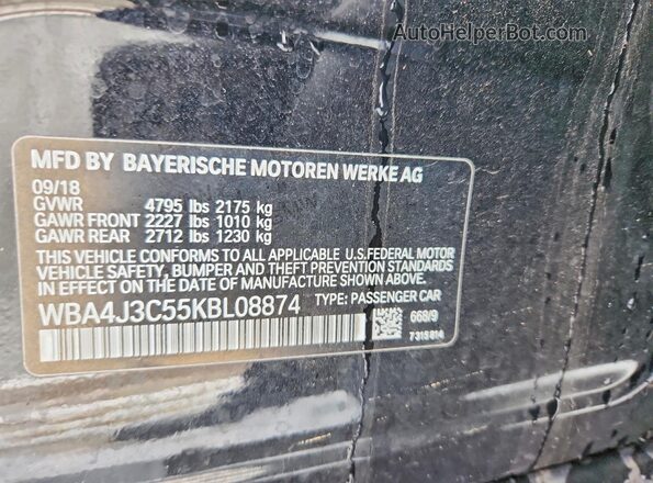 WBA4J3C55KBL08874 2019 BMW OTHER Charcoal Vista del compartimento del motor