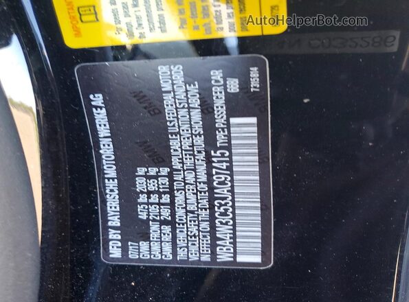 WBA4W3C53JAC97415 2018 BMW OTHER Черный Вид подкапотного пространства