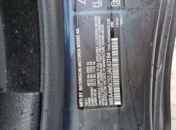 WBA4W5C52JAE43184 2018 BMW OTHER Silver Vista del compartimento del motor