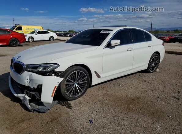 WBA53BH03MCF71161 2021 BMW 5 SERIES Белый Передняя левая четверть