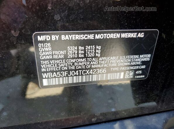 WBA53FJ04TCX42366 2026 BMW OTHER Черный Вид подкапотного пространства