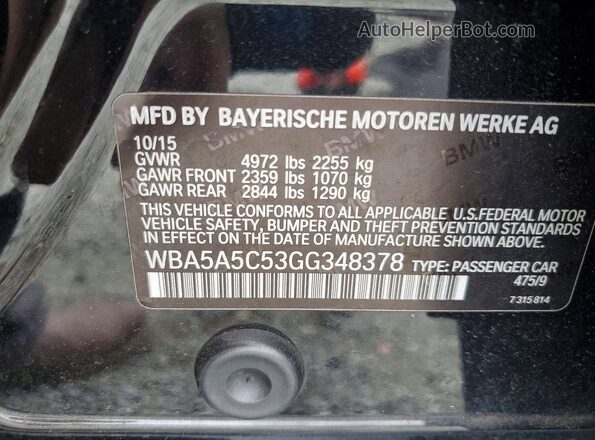 WBA5A5C53GG348378 2016 BMW OTHER Черный Вид подкапотного пространства