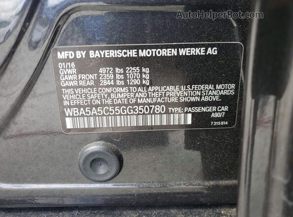 WBA5A5C55GG350780 2016 BMW OTHER Черный Вид подкапотного пространства