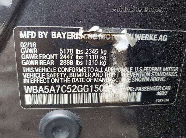 WBA5A7C52GG150936 2016 BMW OTHER Gray Widok komory silnika