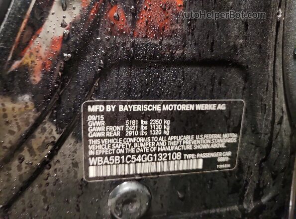 WBA5B1C54GG132108 2016 BMW OTHER Черный Вид подкапотного пространства