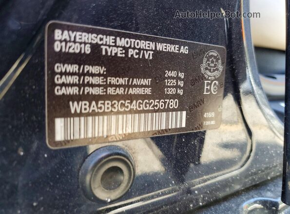 WBA5B3C54GG256780 2016 BMW OTHER Blue Widok komory silnika