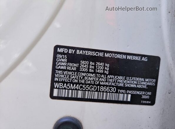 WBA5M4C55GD186630 2016 BMW OTHER Белый Вид подкапотного пространства