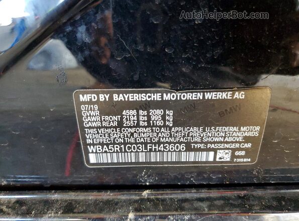 WBA5R1C03LFH43606 2020 BMW OTHER Black Engine compartment view