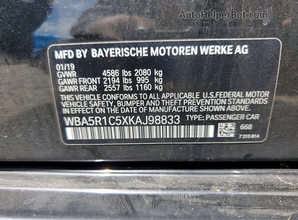 WBA5R1C5XKAJ98833 2019 BMW OTHER Black Շարժիչի բաժամունքի տեսք