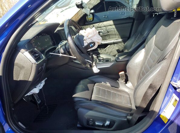 WBA5U7C01LFH22898 2020 BMW M3 Blue წინა სალონის ხედი