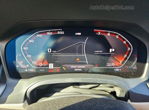 WBA5U7C09LFH32157 2020 BMW M3 Silver ხელსაწყოთა პანელის ხედი