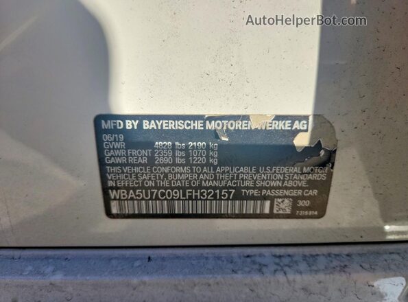 WBA5U7C09LFH32157 2020 BMW M3 Silver ძრავის განყოფილების ხედი