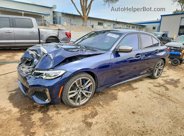 WBA5U9C07LAF54533 2020 BMW M3 Blue წინა მარცხენა ხედი სამი მეოთხედიდან