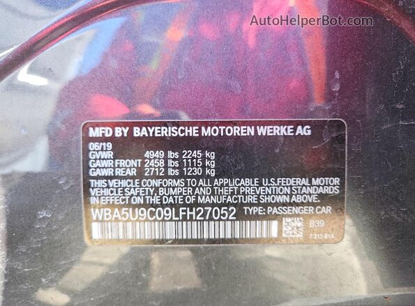 WBA5U9C09LFH27052 2020 BMW M3 Угольный Вид подкапотного пространства