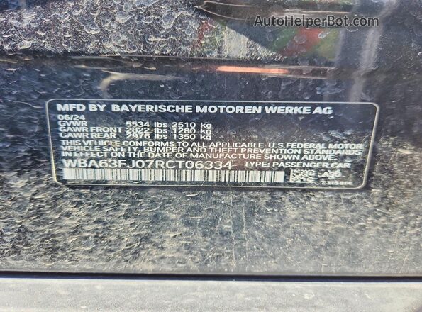 WBA63FJ07RCT06334 2024 BMW 5 SERIES Черный Вид подкапотного пространства