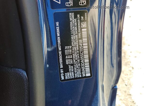 WBA83DA05SCT05458 2025 BMW M4 Blue Вид підкапотного простору