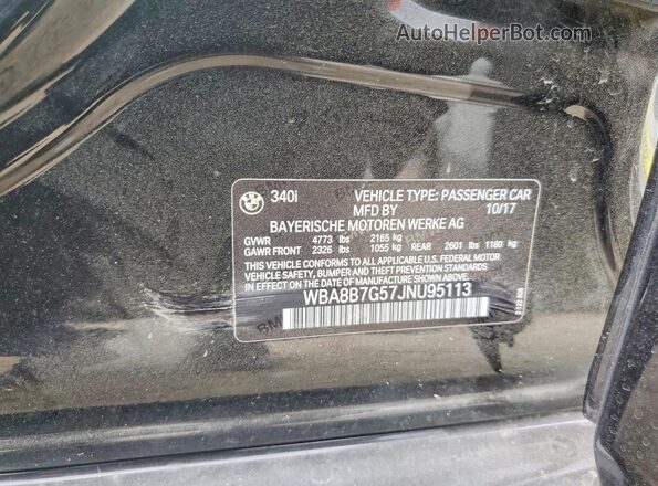WBA8B7G57JNU95113 2018 BMW OTHER Black Вид наклейки з VIN-кодом