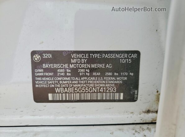 WBA8E5G55GNT41293 2016 BMW OTHER Белый Вид подкапотного пространства