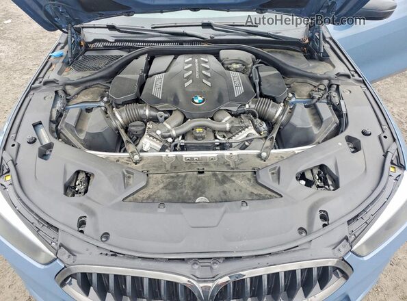 WBAGV8C01NCJ92820 2022 BMW M8 Blue Սալոնի հետևի տեսք