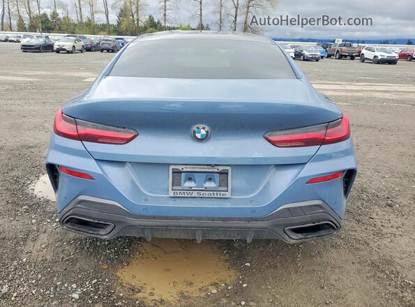 WBAGV8C01NCJ92820 2022 BMW M8 Blue Հետևի տեսք