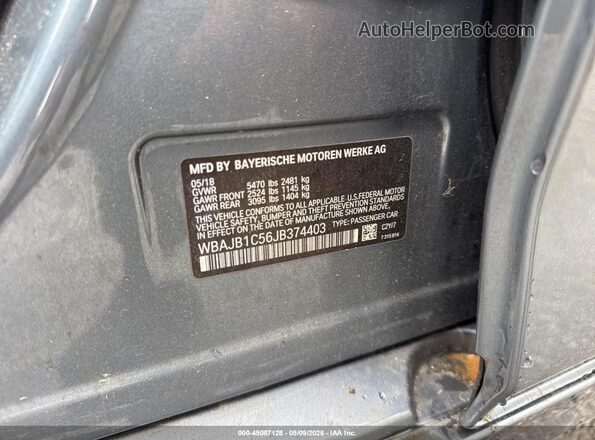 WBAJB1C56JB374403 2018 BMW OTHER Синий Вид подкапотного пространства