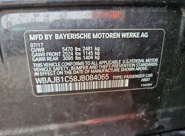WBAJB1C58JB084065 2018 BMW 5 SERIES Угольный Вид подкапотного пространства
