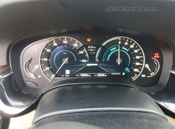 WBAJB1C5XKB375586 2019 BMW 5 SERIES Синий Вид щитка приборов