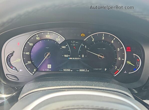 WBAJB9C50JG464583 2018 BMW M5 Black Instrument cluster view