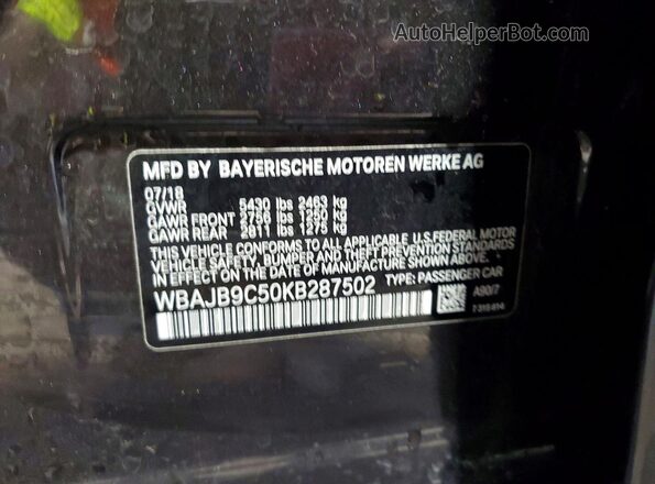 WBAJB9C50KB287502 2019 BMW M5 Серый Вид подкапотного пространства